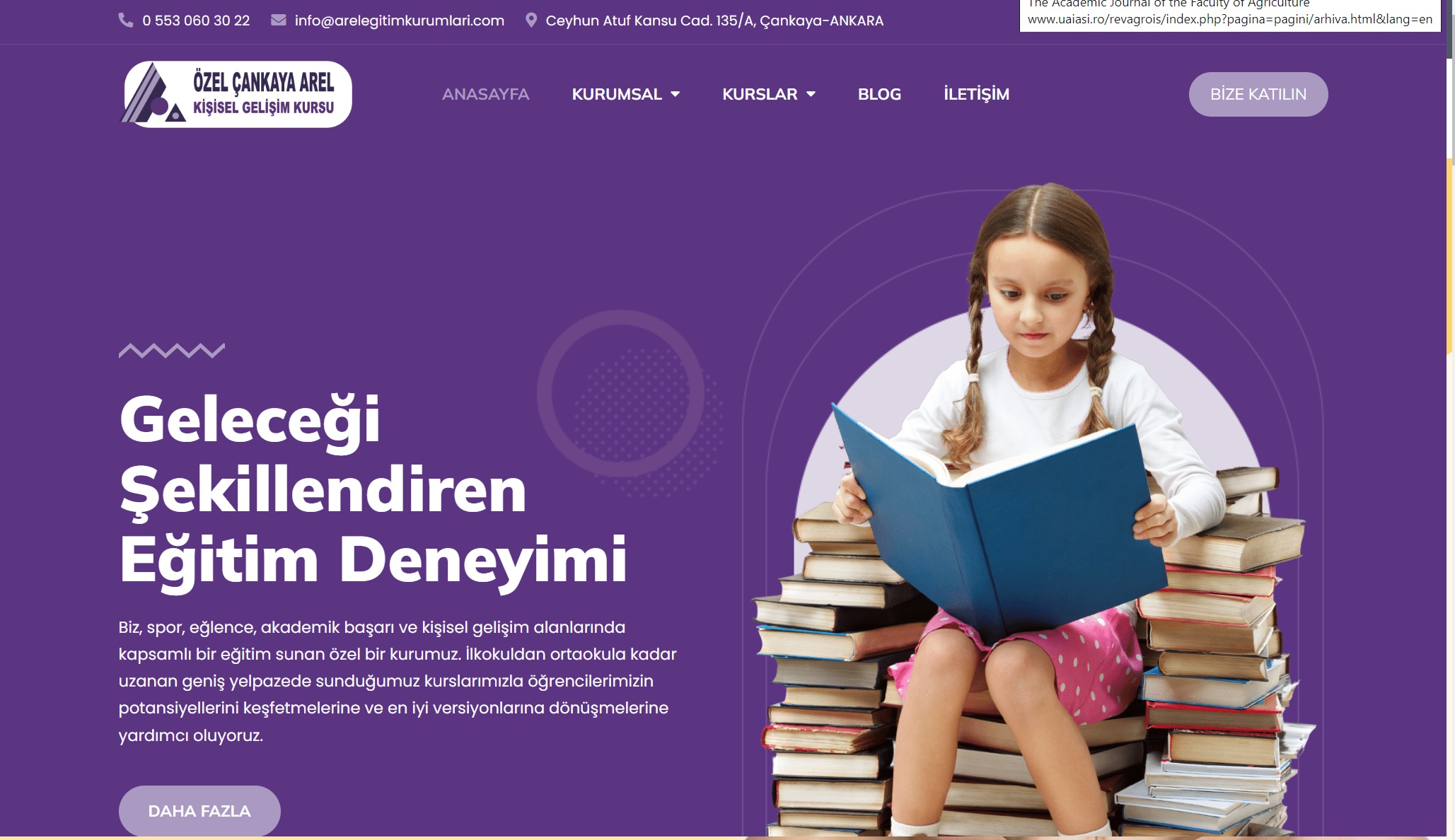 arel eğitim kurumları kurumsal website
